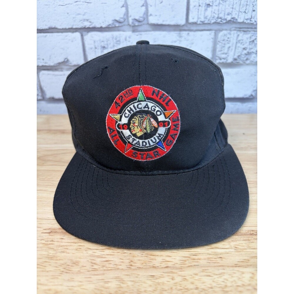 1991 Chicago Blackhawks Snapback Hat 42nd Stadium Hockey NHL All Star Game